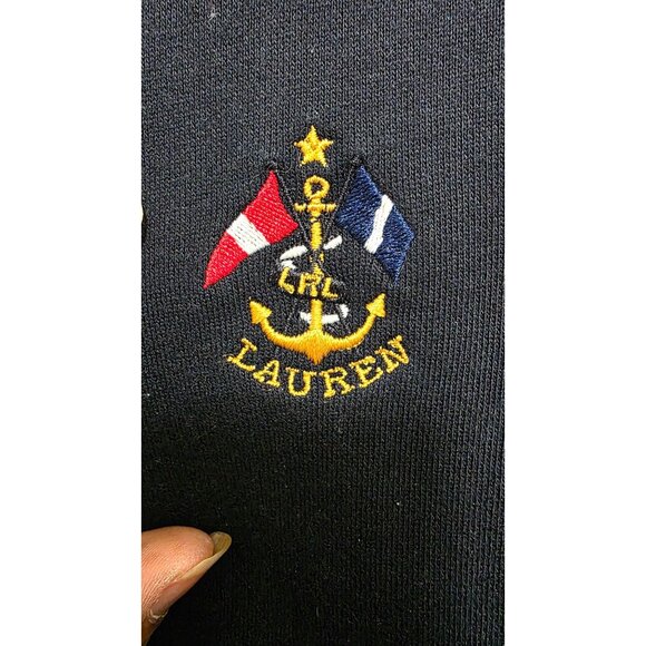 Ralph Lauren Women Navy Full-Zip Hoodie Nautical Embroidered Detail Size S - Picture 6 of 8